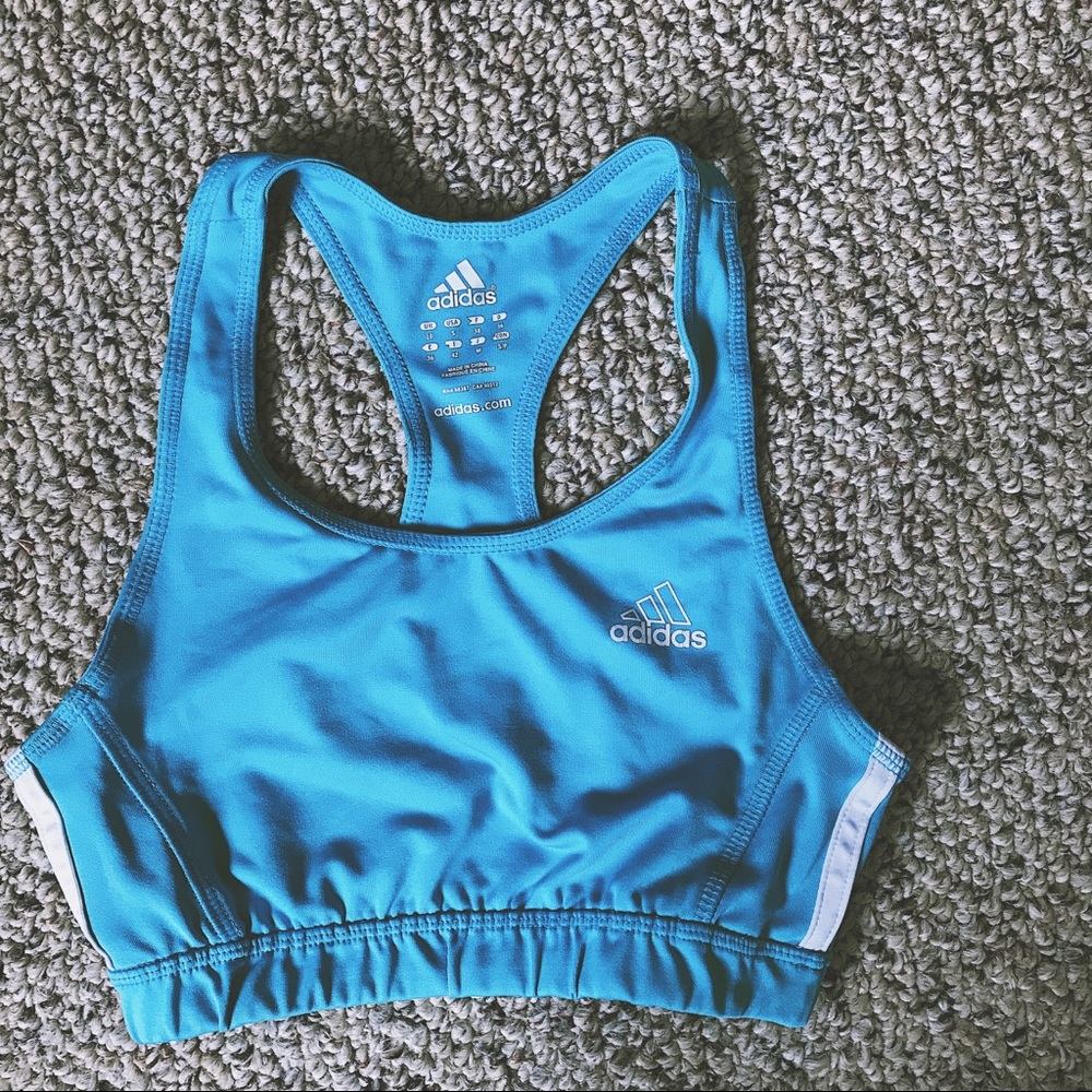 Adidas sports bra blue small